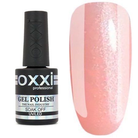 Камуфлирующая база для гель-лака Oxxi Professional Cover Base 15 мл № 08 нежно-розовая с серебряным шиммером 004627 фото