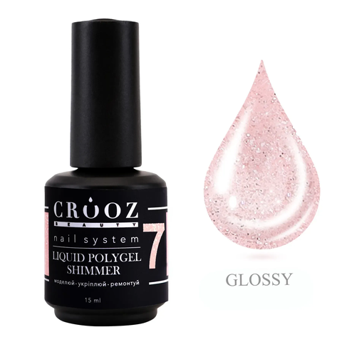 Рідкий полігель із шиммером Сrooz shimmer liquid polygel 15мл. №07 Mary209 фото