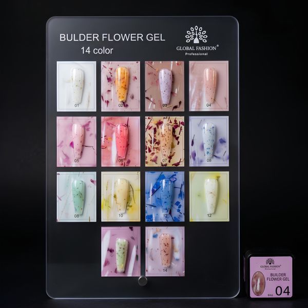 Гель для нарощування та зміцнення нігтів Global Fashion Flower Builder Gel 8g. №09 Mary309 фото