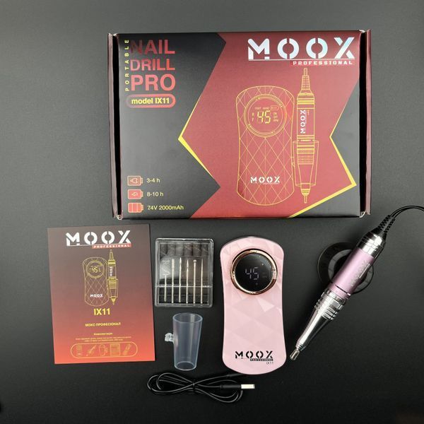 Фрезер Мокс IX11 (Pink) на акумуляторі 45 000 об/хв. та 35 W. для манікюру та педикюру 0006689 фото