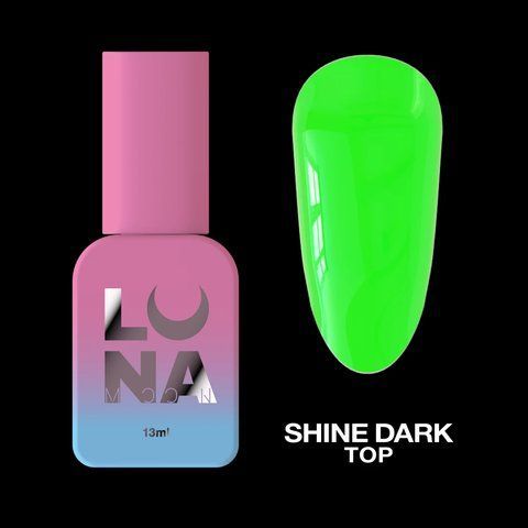 Топ для светящегося в темноте гель-лака LUNA Top Shine Dark Green 13мл. Nat1008 фото
