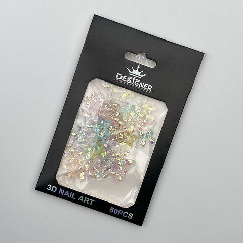 Объёмный декор Designer Professional для дизайна ногтей голографические бантики B1 Nat-0265 фото