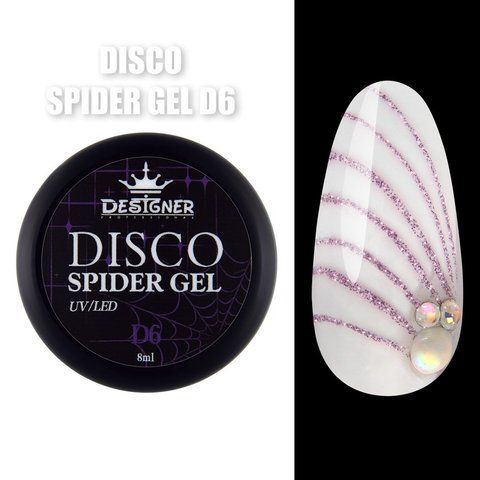 Spider Disco Gel Designer Professional Гель Павутинка світловідбивна для дизайну нігтів № 06 001722 фото