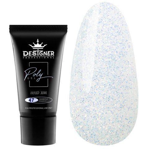 Полігель Designer Professional для нарощування та зміцнення нігтів, 30 мл. Diamond eggshell № 47 001982 фото