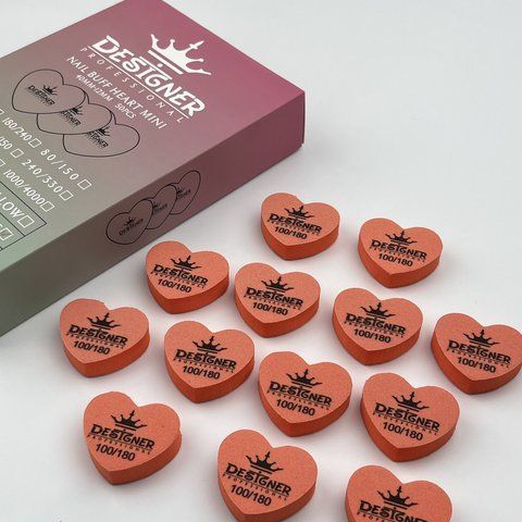 Designer мини баф в форме сердца (ORANGE) 100/180 грит Nat-0365 фото