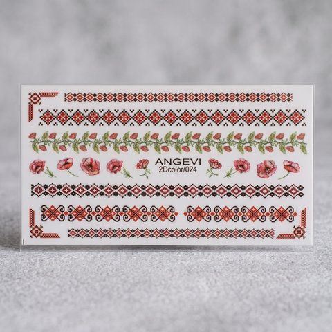 Водні 2D слайдери для дизайну нігтів ANGEVI №024 Mary319 фото