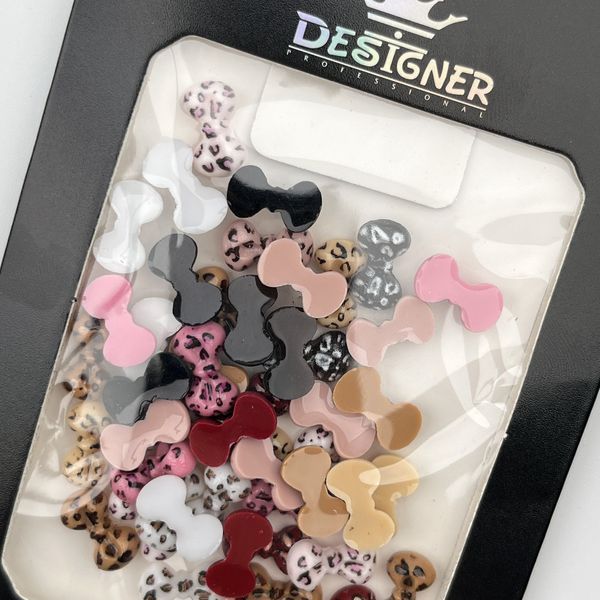 Объёмный декор Designer Professional для дизайна ногтей леопардовые бантики B2 Nat-0266 фото