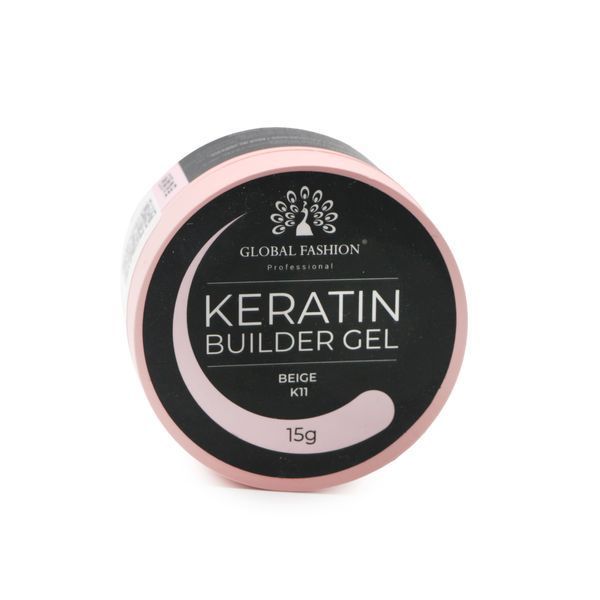 Гель для нарощування та зміцнення нігтів з кератином Global Fashion KERATIN BUILDER GEL 15g. K11 Beige Mary269 фото