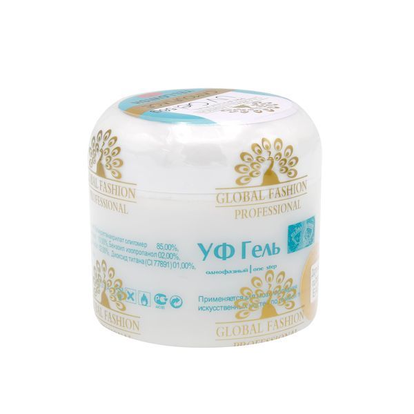 Моделювальний гель для нарощування нігтів Global Fashion Yellowish 56g. 02551 фото