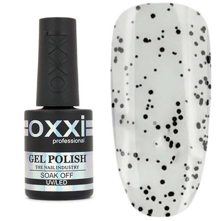 Топ для гель-лака Oxxi Professional Twist Top 10 мл, № 1 Прозрачный с черной крошкой 004997 фото