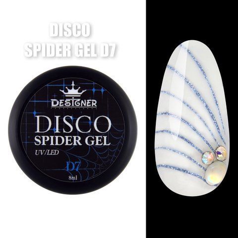 Spider Disco Gel Designer Professional Гель Павутинка світловідбивна для дизайну нігтів № 07 001723 фото