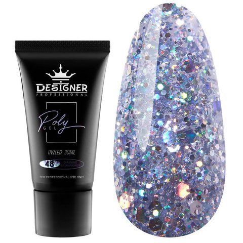Полігель Designer Professional для нарощування та зміцнення нігтів, 30 мл. Diamond brown grey № 48 04129 фото