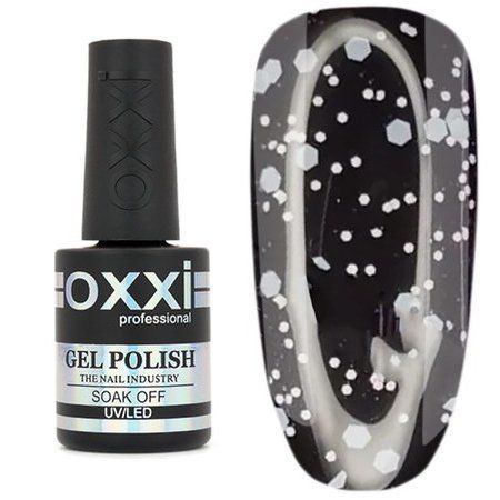 Топ для гель-лака Oxxi Professional Twist Top 10 мл, № 2 Прозрачный с белой крошкой 004998 фото