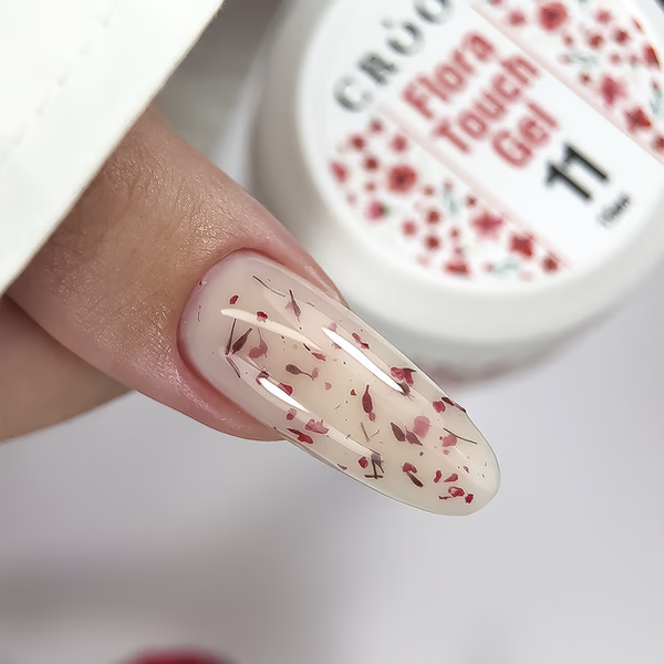 Гель для наращивания ногтей с сухоцветами Crooz Flora Touch Builder Gel 15мл. №11 Mary171 фото