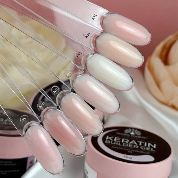 Гель для наращивания и укрепления ногтей с кератином Global Fashion KERATIN BUILDER GEL 15g. K14 Pink Peach Mary272 фото
