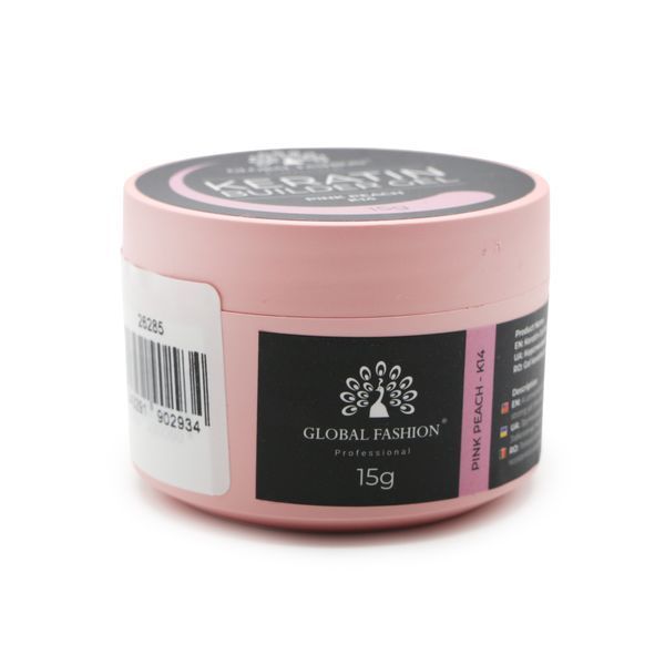 Гель для наращивания и укрепления ногтей с кератином Global Fashion KERATIN BUILDER GEL 15g. K14 Pink Peach Mary272 фото