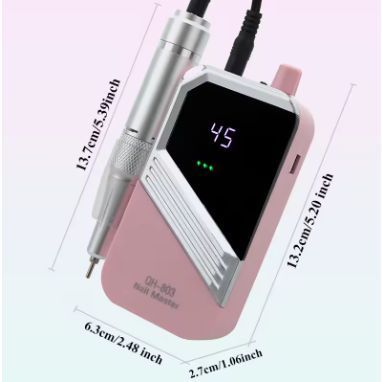 Фрезер портативний на акумуляторі QH-803 на 45000об/хв. колір рожевий 0006703 фото