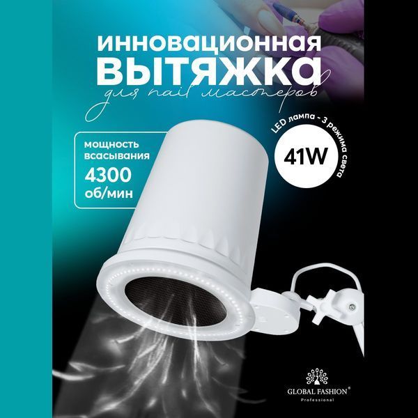 Професійна настільна витяжка з вбудованим світлом для манікюру Nat-0919 фото
