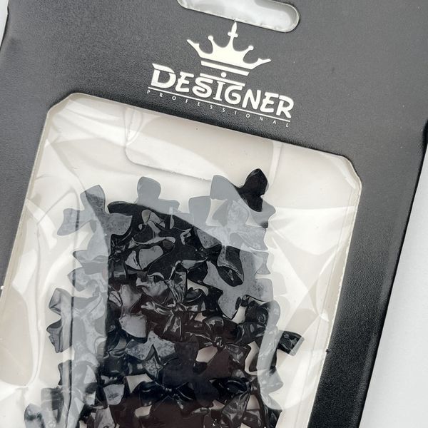 Об'ємний декор Designer Professional для дизайну нігтів чорні бантики B6 Nat-0270 фото