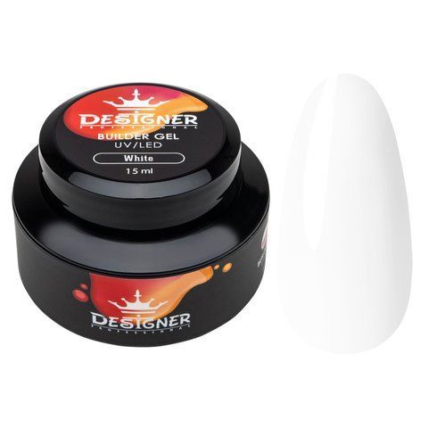 Моделирующий гель Designer Builder Gel 15 мл. для наращивания и укрепления ногтей White B01 04461 фото