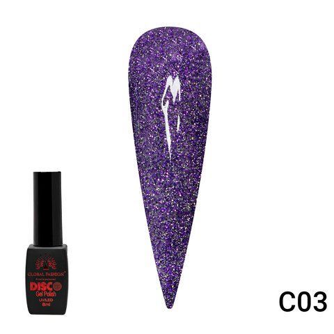Гель-лак Disco Gel Polish, Global Fashion, Светоотражающий, 8 мл № C03 004103 фото