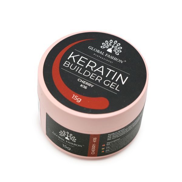 Гель для наращивания и укрепления ногтей с кератином Global Fashion KERATIN BUILDER GEL 15g. K16 Cherry Mary274 фото