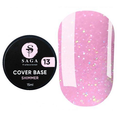Камуфлююча база Saga Cover Base Shimmer 15 мл. №13 007469 фото
