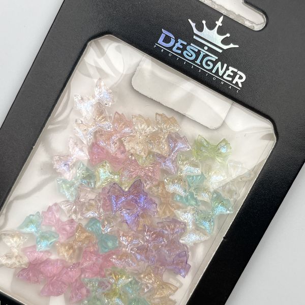 Об'ємний декор Designer Professional для дизайну нігтів голографічні бантики B8 Nat-0272 фото