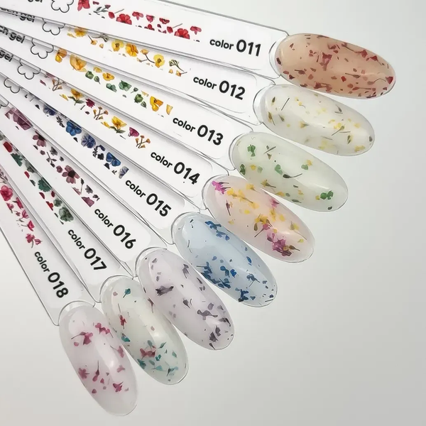 Гель для наращивания ногтей с сухоцветами Crooz Flora Touch Builder Gel 15мл. №16 Mary176 фото