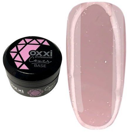 Камуфлирующая база для гель-лака Oxxi Professional Cover Base 30 мл № 36 нюдовая с микроблеском 004695 фото