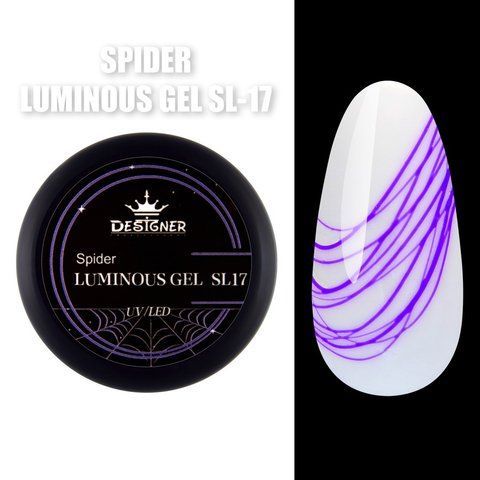 Spider Luminous Gel Designer Professional Гель люмінесцентна павутинка для дизайну нігтів SL-17 04301 фото