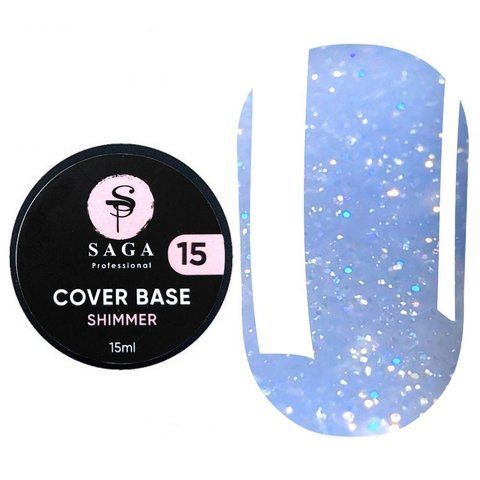 Камуфлююча база Saga Cover Base Shimmer 15 мл. №15 007471 фото