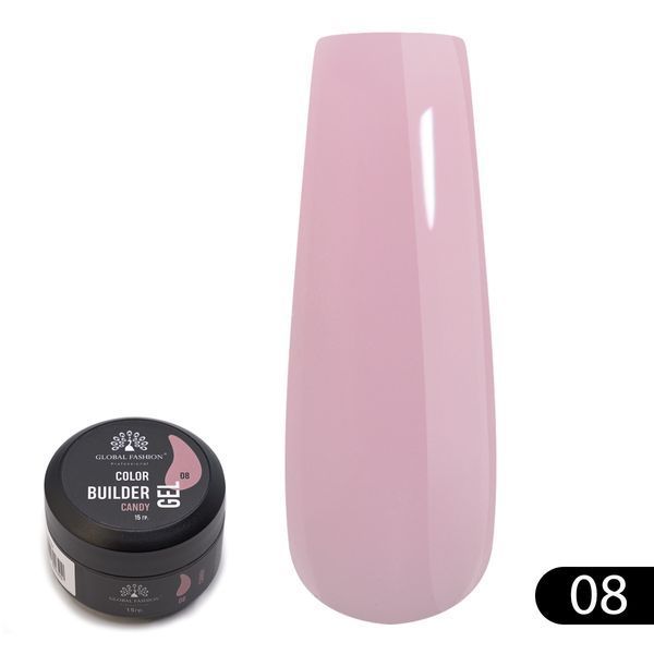 Гель для моделювання нігтів 15 гр, Color Builder Gel 08- Candy Nat-0920 фото