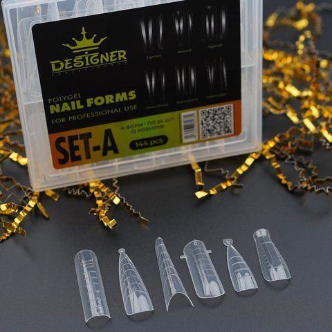 Набор разные верхние формы для наращивания ногтей Designer Professional SET-А Nat-0406 фото