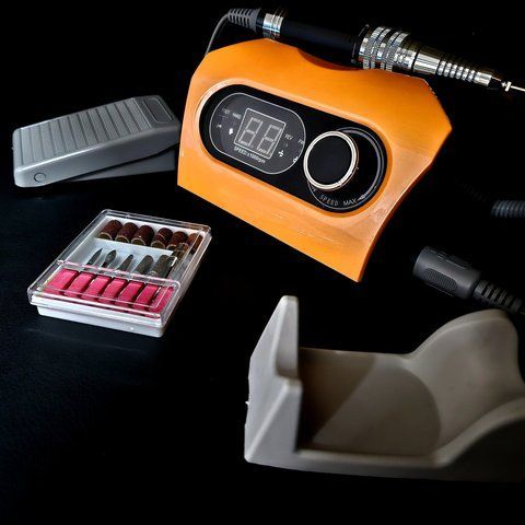 Фрезер з дисплеєм для манікюру та педикюру Nail Drill ZS-717 PRO Жовтогарячий 00774 фото