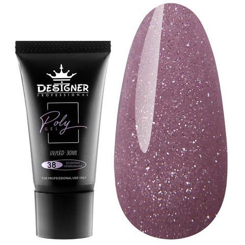 Полігель Designer Professional для нарощування та зміцнення нігтів, 30 мл. Diamond hydrangea № 38 04169 фото