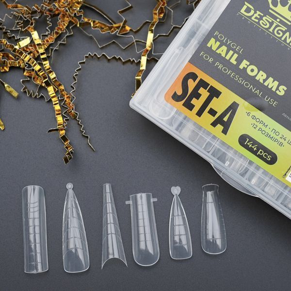 Набір різні верхні форми для нарощування нігтів Designer Professional SET-А Nat-0406 фото