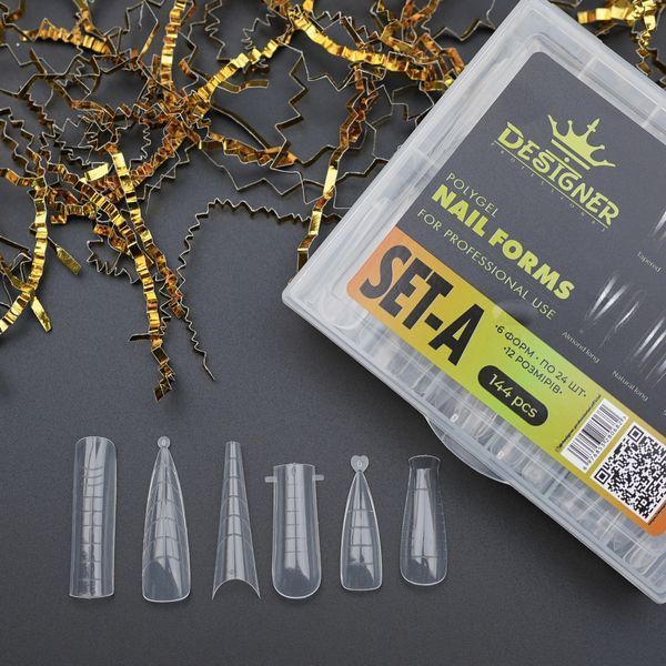 Набір різні верхні форми для нарощування нігтів Designer Professional SET-А Nat-0406 фото