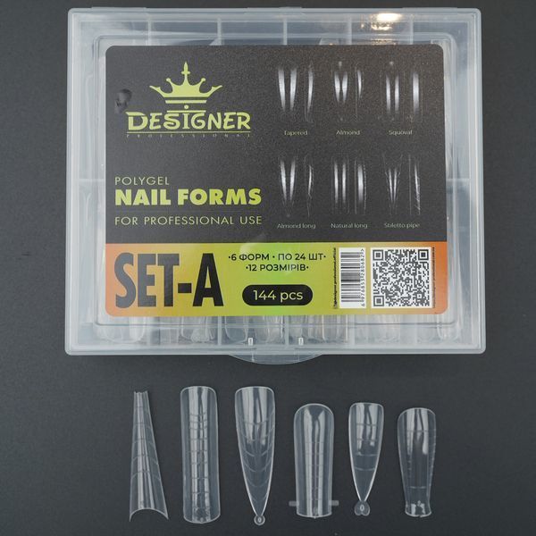 Набір різні верхні форми для нарощування нігтів Designer Professional SET-А Nat-0406 фото