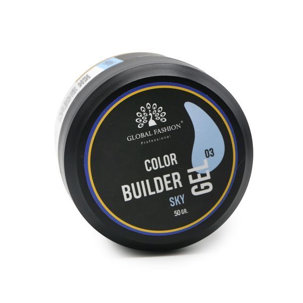 Гель для нарощування та зміцнення нігтів Global Fashion Color Builder Gel 50g. №03 Sky Mary410 фото