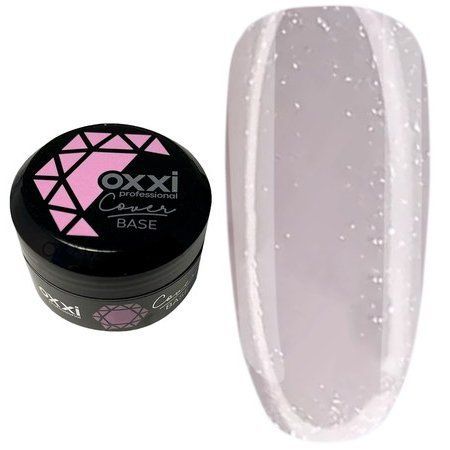 Камуфлирующая база для гель-лака Oxxi Professional Cover Base 30 мл № 37 молочная с микроблеском 004696 фото