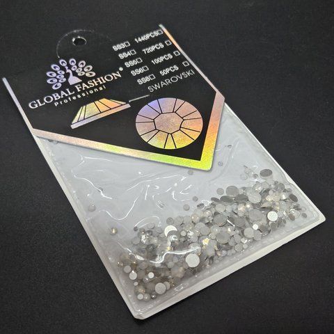Декор для ногтей Global Fashion Swarovski Камни белые, размер микс 008576 фото