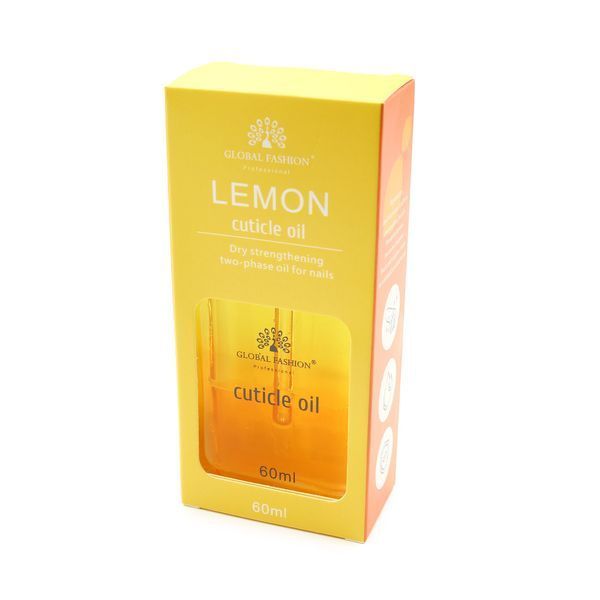 Суха олія зміцнювальна двофазна для нігтів Global Fashion Lemon 60ml Nat-0525 фото