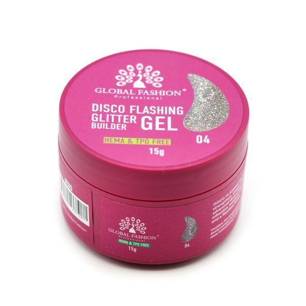 Гель для наращивания и урепления ногтей Global Fashion Disco Flashing Glitter Builder gel №04 Mary328 фото