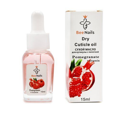 Сухое масло для кутикулы с пипеткой с ароматом граната Bee Nails 15ml Nat-0476 фото
