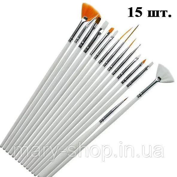 Набор кистей для дизайна и росписи 15шт. 00012778 фото
