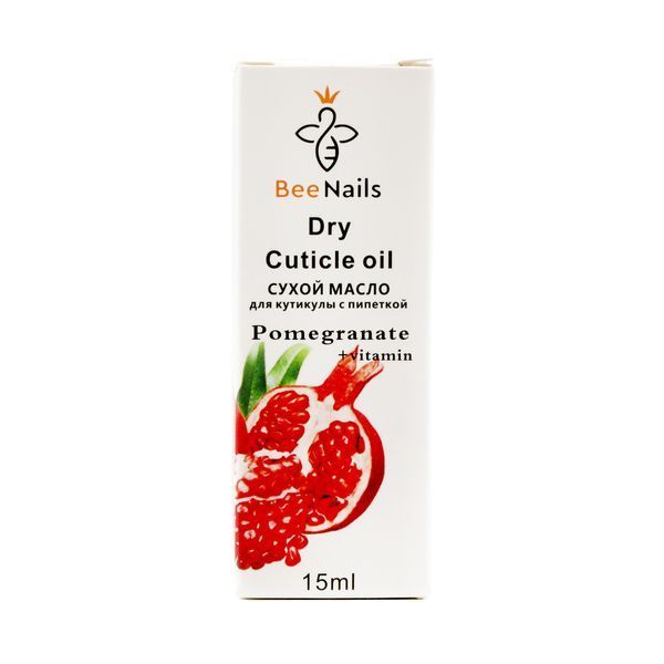 Суха олія для кутикули з піпеткою з ароматом граната Bee Nails 15ml Nat-0476 фото