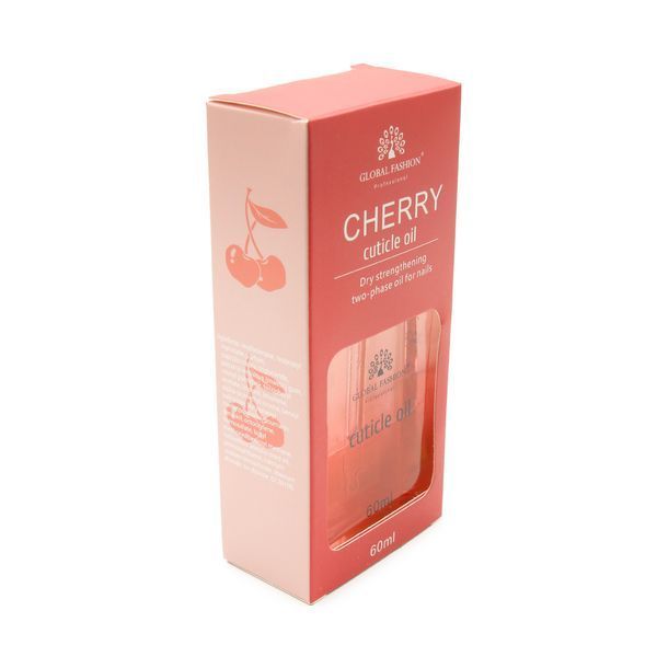 Суха олія зміцнювальна двофазна для нігтів Global Fashion Cherry 60ml Nat-0526 фото