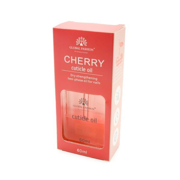 Суха олія зміцнювальна двофазна для нігтів Global Fashion Cherry 60ml Nat-0526 фото
