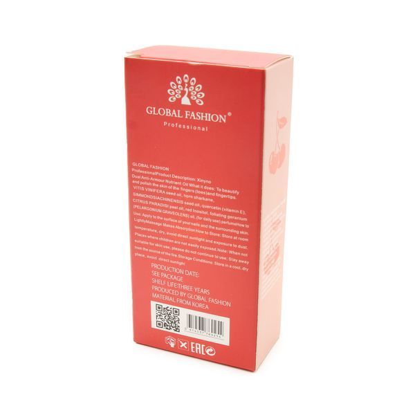 Суха олія зміцнювальна двофазна для нігтів Global Fashion Cherry 60ml Nat-0526 фото